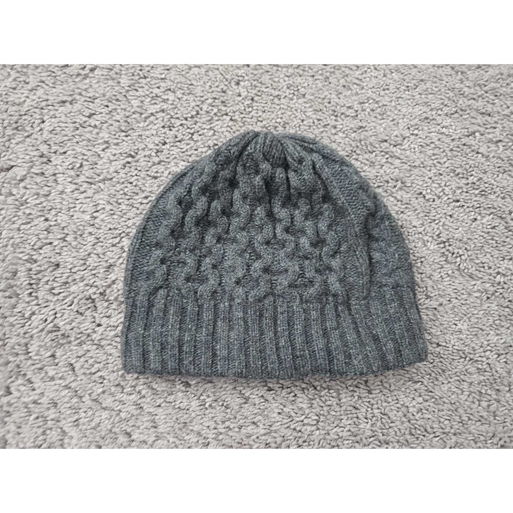 Patagonia Beanie‎ Mens OS Gray Cable Knit Ribbed Brim Classic